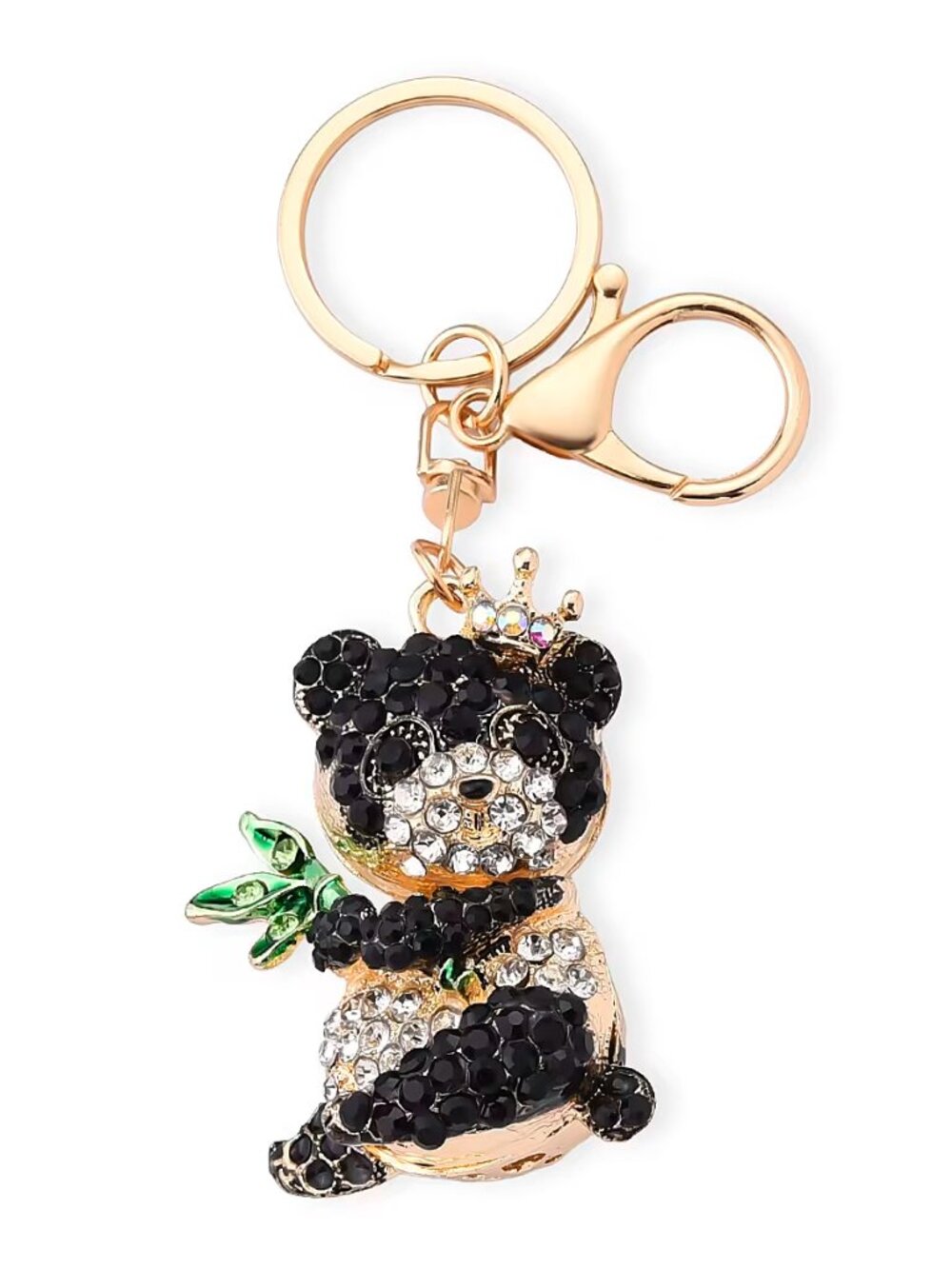 Multi Color Bear Austrian Crystal, Enameled Keychain in Goldtone - NEW